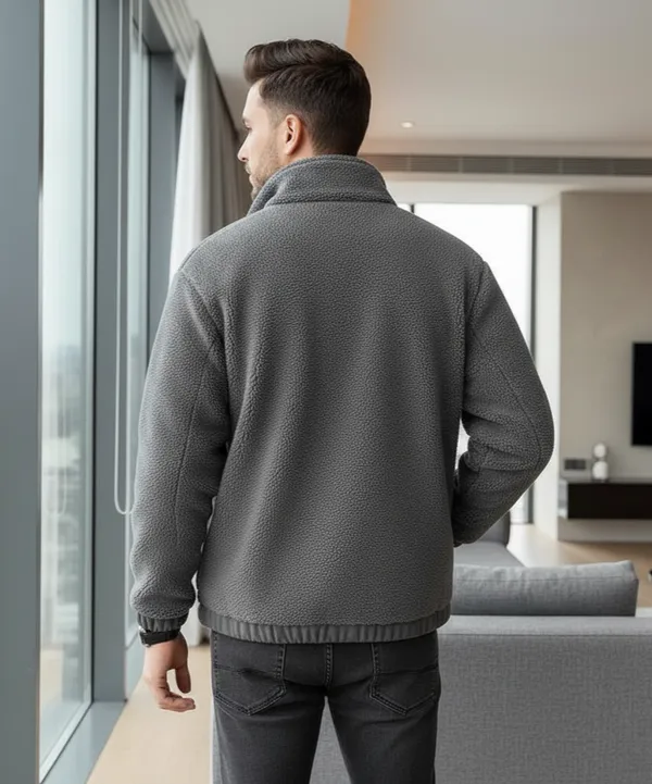 Acorn_Unisex_Grey_Korean_Woolen_Faux_Fleece_Thick_Jacket
