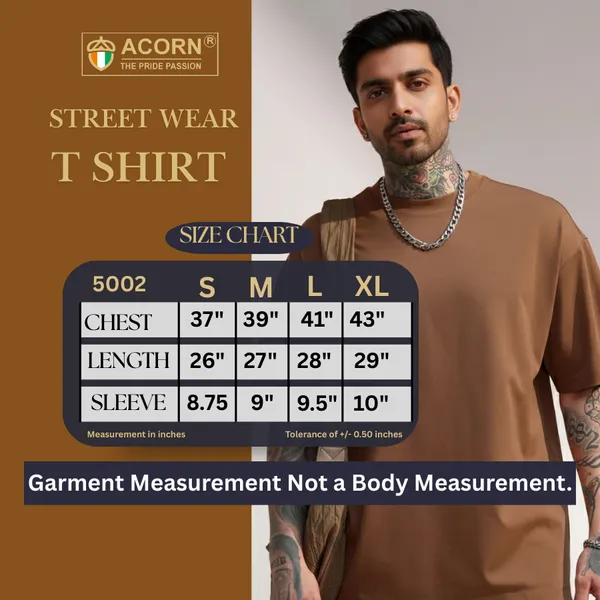 Acorn_Korean_Street_Wear_Camel_Round_Neck_T-Shirt