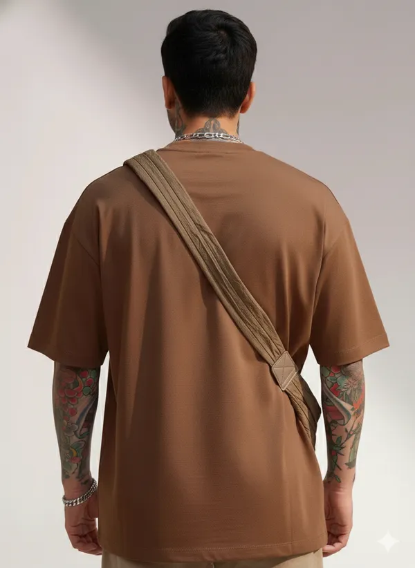 Acorn_Korean_Street_Wear_Camel_Round_Neck_T-Shirt