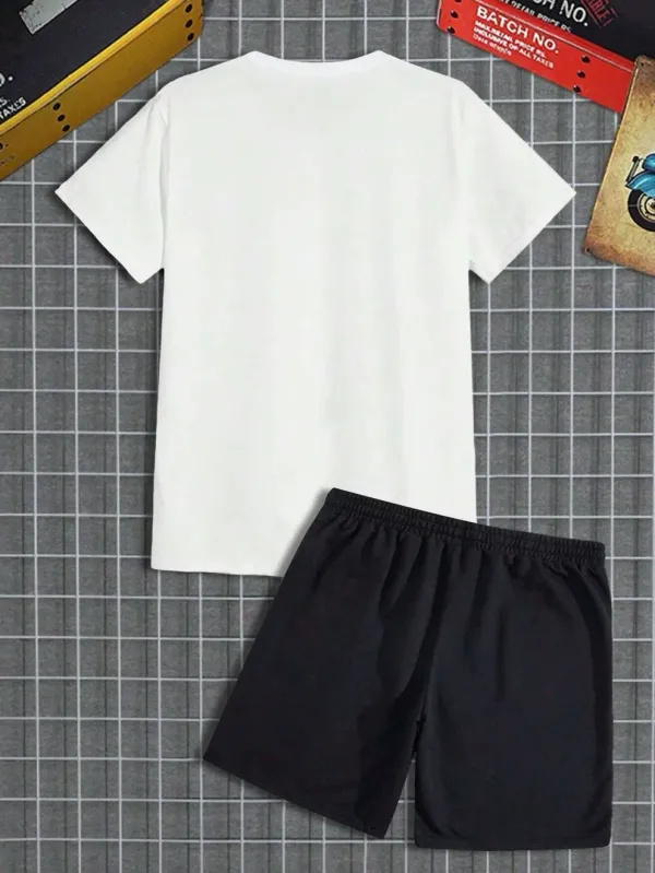 Acorn_Black_&_White_Korean_Streetwear_Teddy_Graphic_Unisex_Co-Ord_Set_(T-Shirt_&_Shorts)