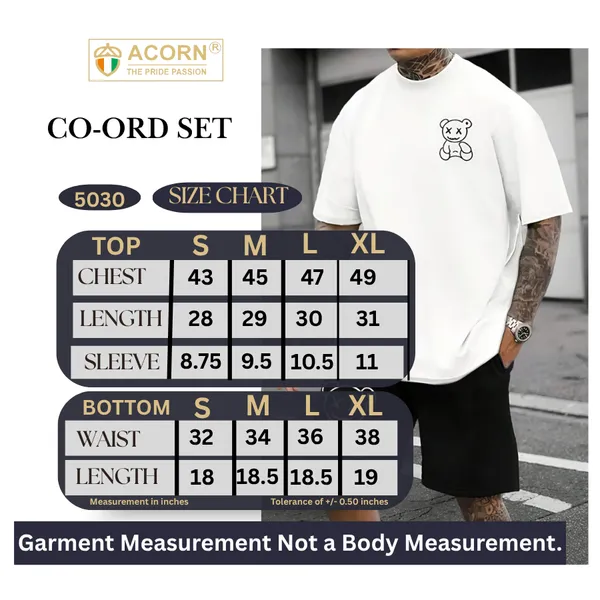 Acorn_Black_&_White_Korean_Streetwear_Teddy_Graphic_Unisex_Co-Ord_Set_(T-Shirt_&_Shorts)
