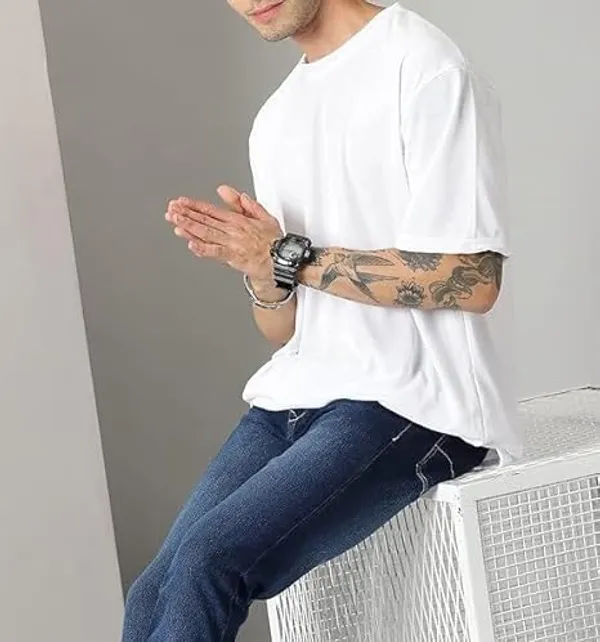 Acorn_Oversized_Cotton_T-Shirt_for_Men_–_Drop_Shoulder,_Streetwear_Style,_Plain_Casual_Tee