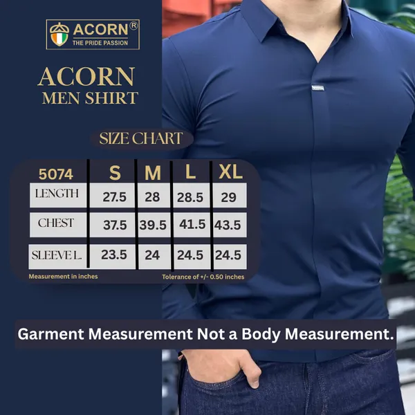 Acorn_Navy_Premium_Men's_Slim_Korean_Fit_Stretch_Hybrid_Shirt