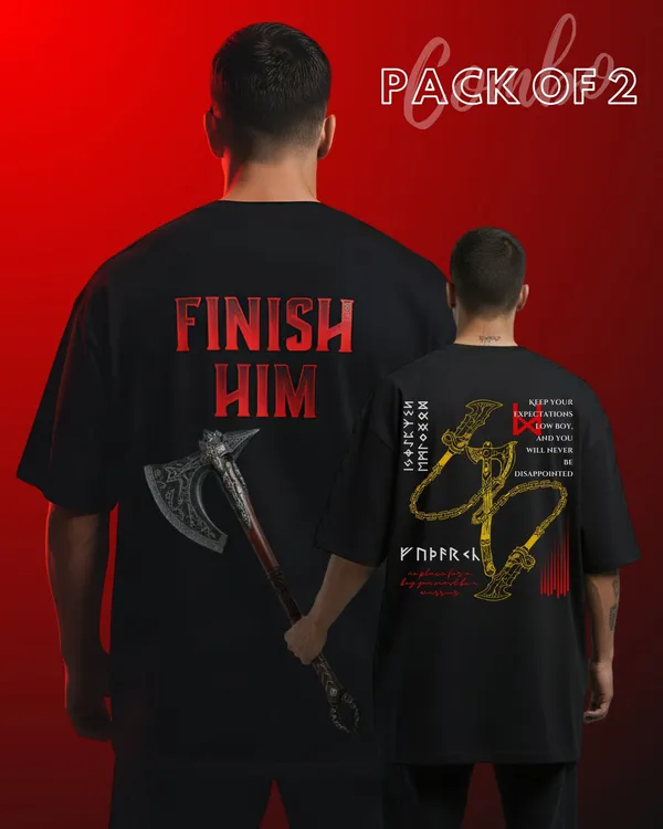 Pack_Of_2_-_Multicolour_Fight_&_Kratos_T-Shirt_Combo