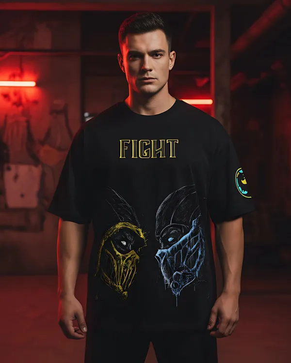 Black_Mortal_Kombat_Fight_French_Terry_Cotton_Tee