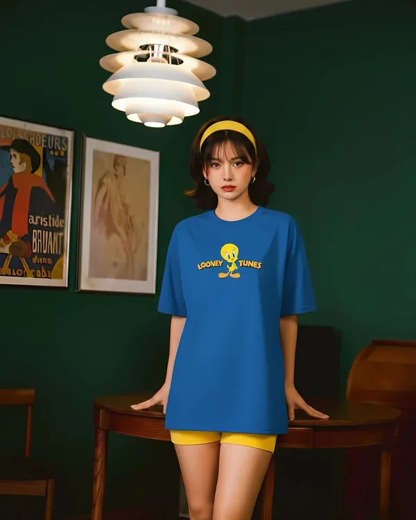 Blue_Tweety_Looney_Tunes_French_Terry_Cotton_Tee