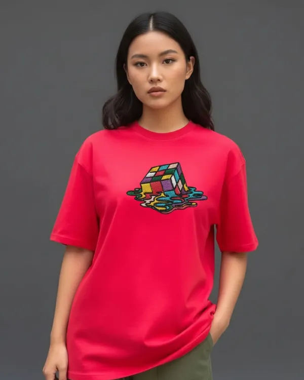 Rubik_Fluid_Embroidery_print_French_Terry_Cotton_Tee