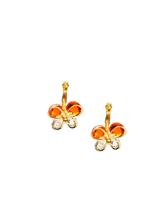 Orange_Golden_Brass_Earring_For_Women