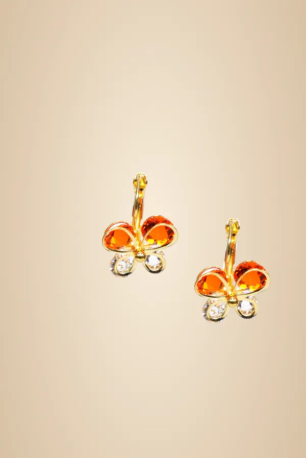 Orange_Golden_Brass_Earring_For_Women