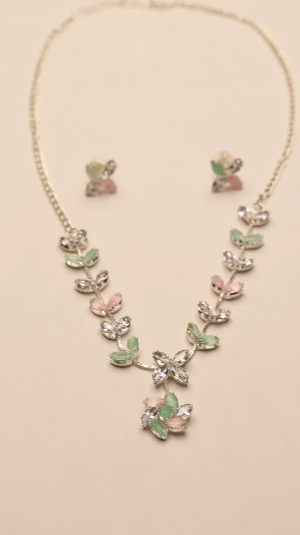 Multi_Colour_Brass_Necklace_with_Earring_For_Women