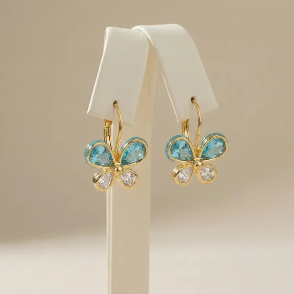 Sea_Green_Golden_Brass_Earring_For_Women