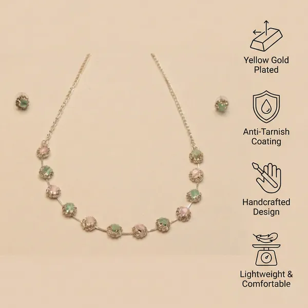Multi_Colour_Brass_Necklace_with_Earring_For_Women