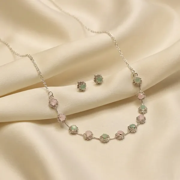 Multi_Colour_Brass_Necklace_with_Earring_For_Women