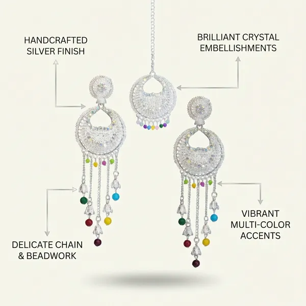 Silver_Brass_Earring_+_Maang_Tikka_For_Women