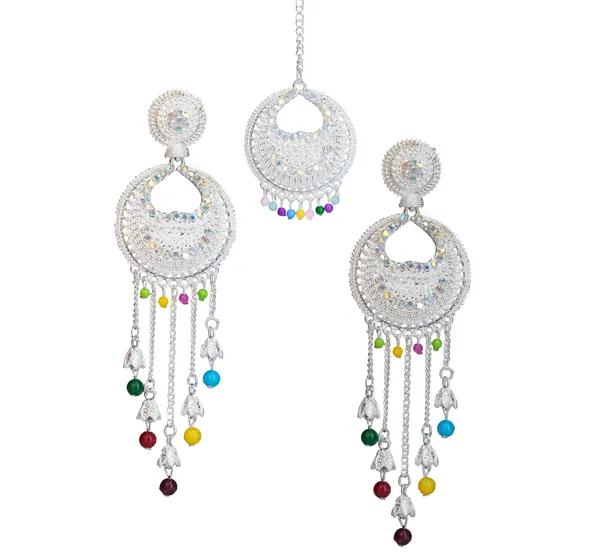 Silver_Brass_Earring_+_Maang_Tikka_For_Women