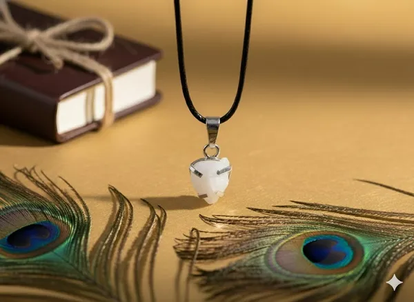 White_Howlite_Heart_Pendant_Necklace_For_Unisex