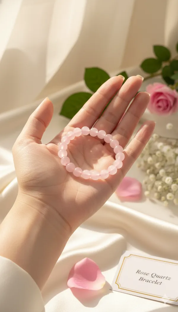 Pink_Rose_Quartz_Beaded_Bracelet_For_Women