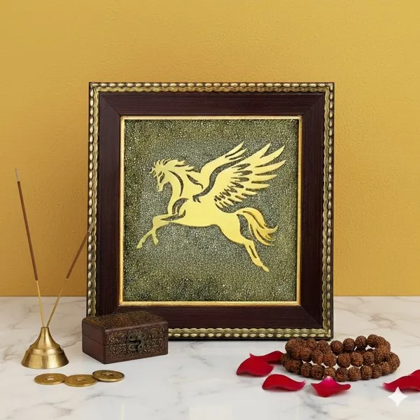 Pyrite_Gold_Pegasus_Framed_Wall_Art