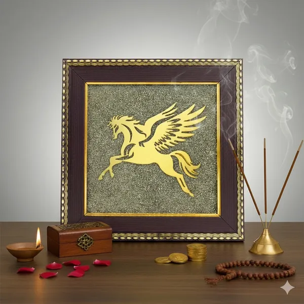 Pyrite_Gold_Pegasus_Framed_Wall_Art