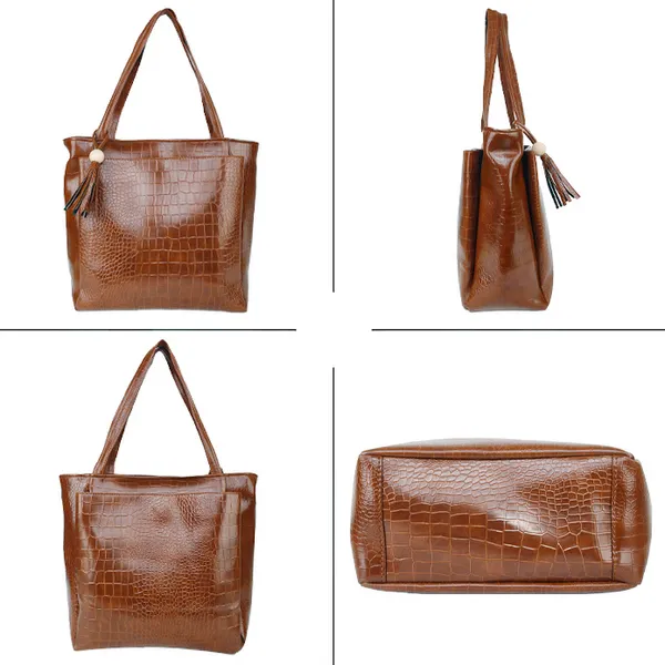 Elegant_Brown_Croc-Embossed_Tote_Bag
