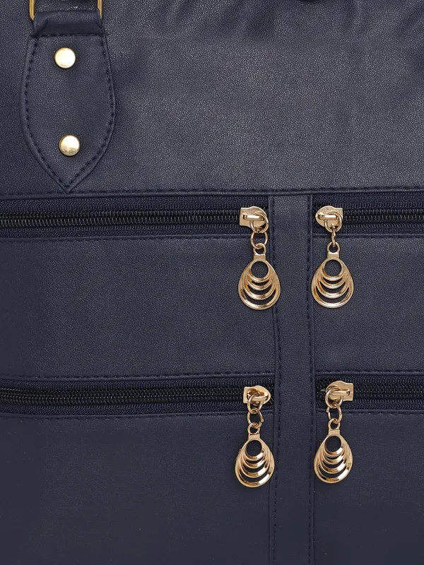 Blue_Stylish_Tote_Handbag__Premium_Leather_Shoulder_Bag_With_Multiple_Zipper_Compartments
