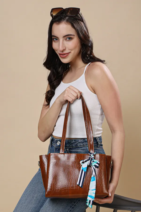Croc-textured_premium_finish_bag_for_Womens