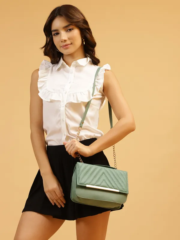Sage_Green_Quilted_Sling_Bag_With_Chain_Strap