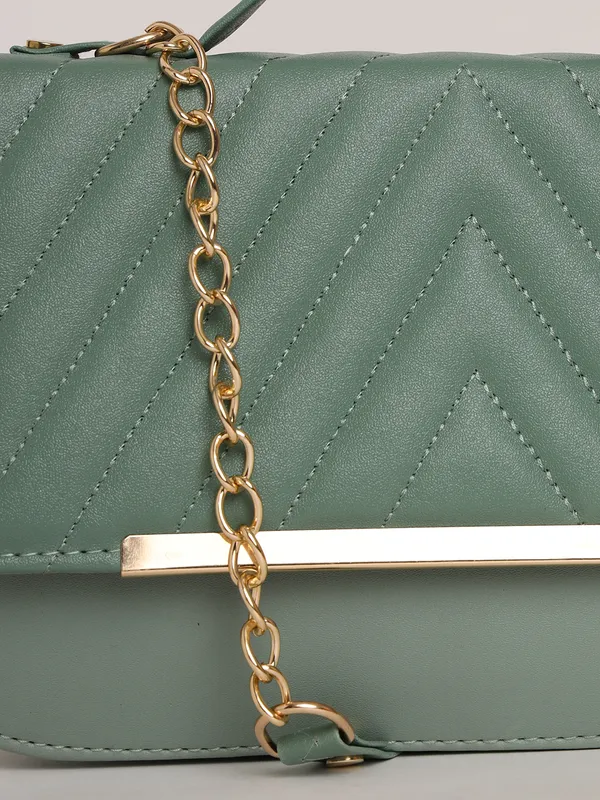 Sage_Green_Quilted_Sling_Bag_With_Chain_Strap