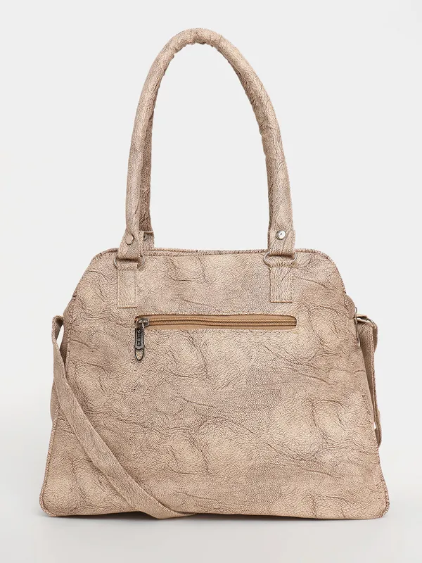Beige_Textured_Handbag_With_Dual_Handles_&_Sling_Strap