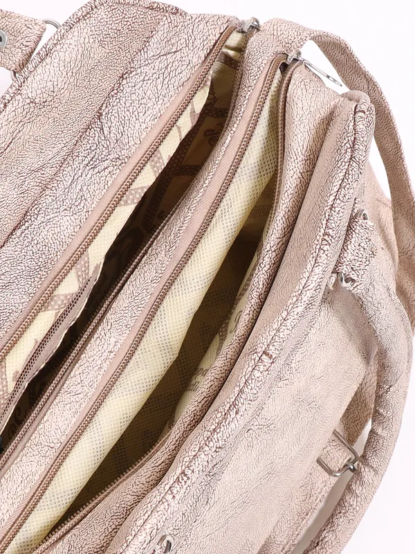 Beige_Textured_Handbag_With_Dual_Handles_&_Sling_Strap