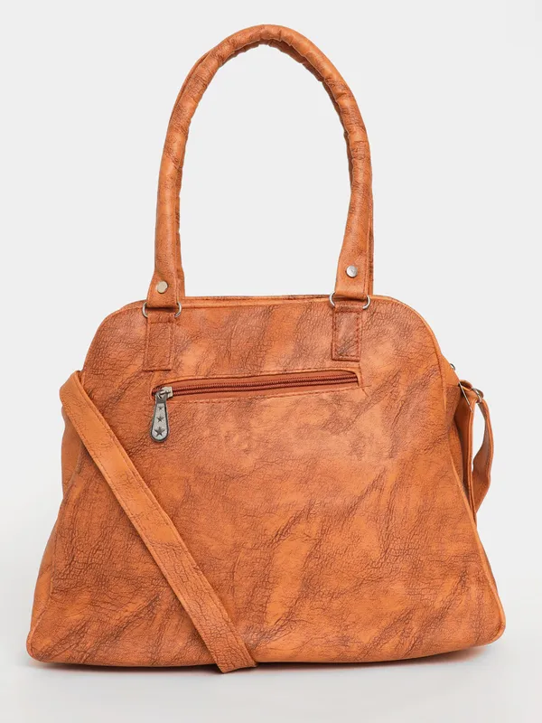 Brown_Textured_Handbag_With_Dual_Handles_&_Sling_Strap