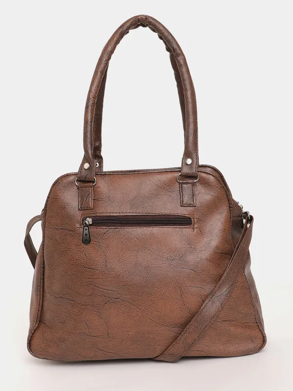 Dark_Brown_Textured_Handbag_With_Dual_Handles_&_Sling_Strap