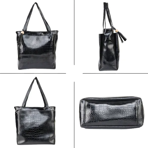 Elegant_Black_Croc-Embossed_Tote_Bag