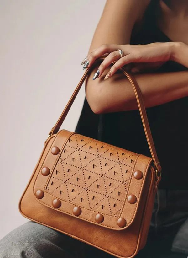 Tan_Textured_Sling_Bag_With_Cutwork_Design