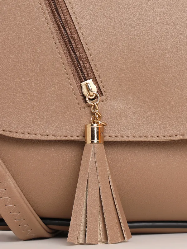 Nude_Brown_Sling_Bag_With_Tassel_&_Zipper_Detail