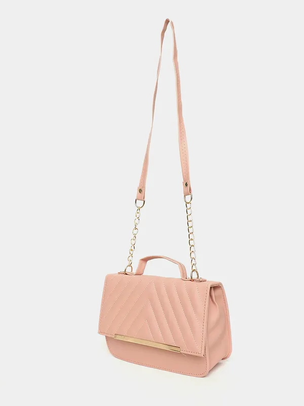Pink_Quilted_Sling_Bag_With_Chain_Strap