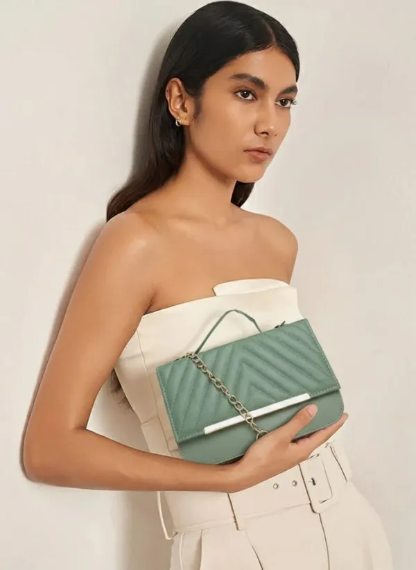 Sage_Green_Quilted_Sling_Bag_With_Chain_Strap