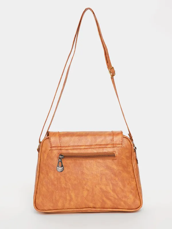 Tan_Textured_Sling_Bag_With_Cutwork_Design