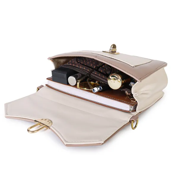 Elegant_Brown_&_Cream_Flap-Over_Shoulder_Bag_with_Gold-Tone_Hardware