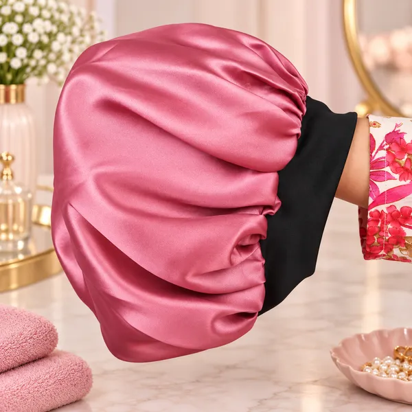 Onion_Pink_Satin_Silk_Double_Layer_Wide_Elastic_Hair_Bonnet/Sleeping_Cap_For_Women_(Pack_of_1)