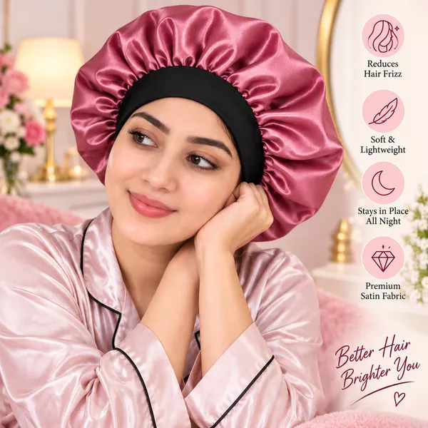Onion_Pink_Satin_Silk_Double_Layer_Wide_Elastic_Hair_Bonnet/Sleeping_Cap_For_Women_(Pack_of_1)