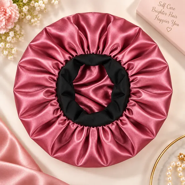 Onion_Pink_Satin_Silk_Double_Layer_Wide_Elastic_Hair_Bonnet/Sleeping_Cap_For_Women_(Pack_of_1)