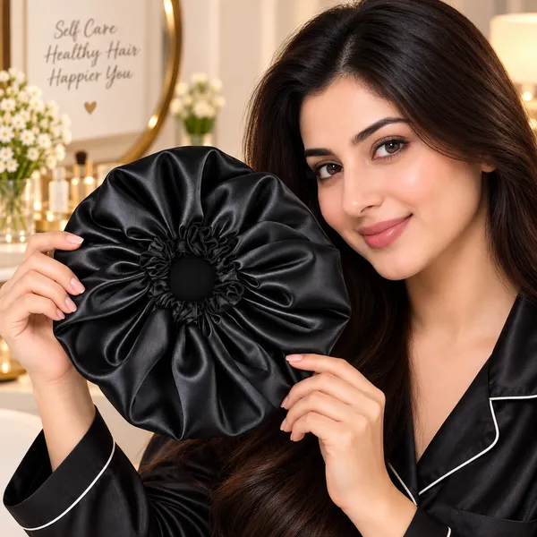 Black_Satin_Silk_Double_Layer_Thin_Elastic_Bonnet/_Sleeping_Cap_For_Women_(Pack_of_1)