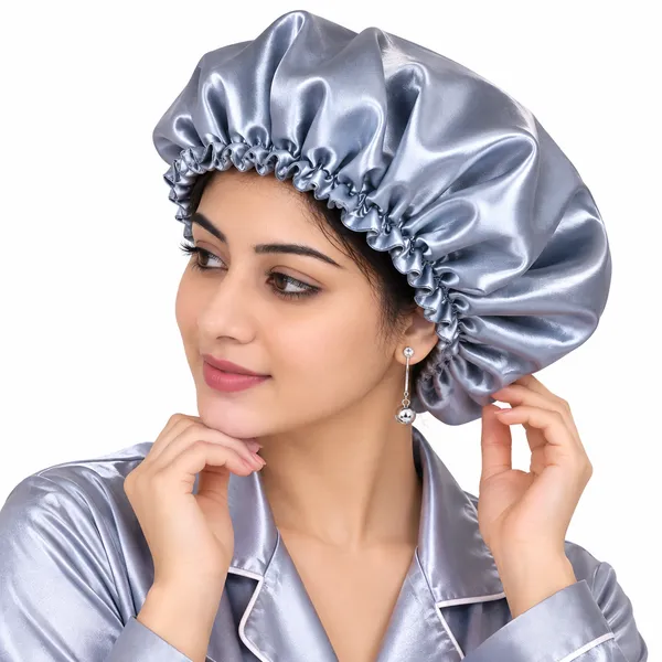 Grey_Satin_Silk_Double_Layer_Thin_Elastic_Hair_Bonnet/Slepping_For_Women_(Pack_of_1)