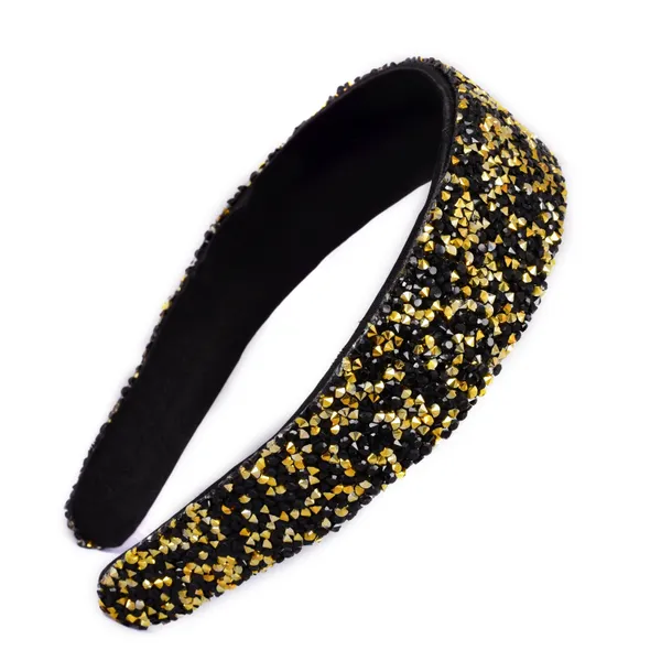 Black/gold_Fancy_Handmade_Sprinkle_Stone_Hair_Band_For_girls