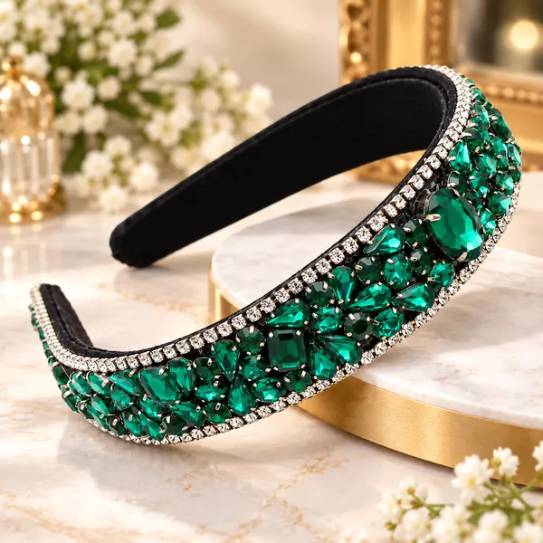Emerald_Green_Crystal_Rhinestone_Band_For_Girls_-_Emerald_Green_(Pack_of_1)