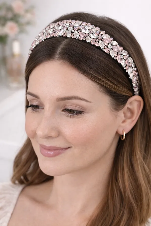 Embellished_Pink_Rhinestone_Wedding_accessories_hair_band