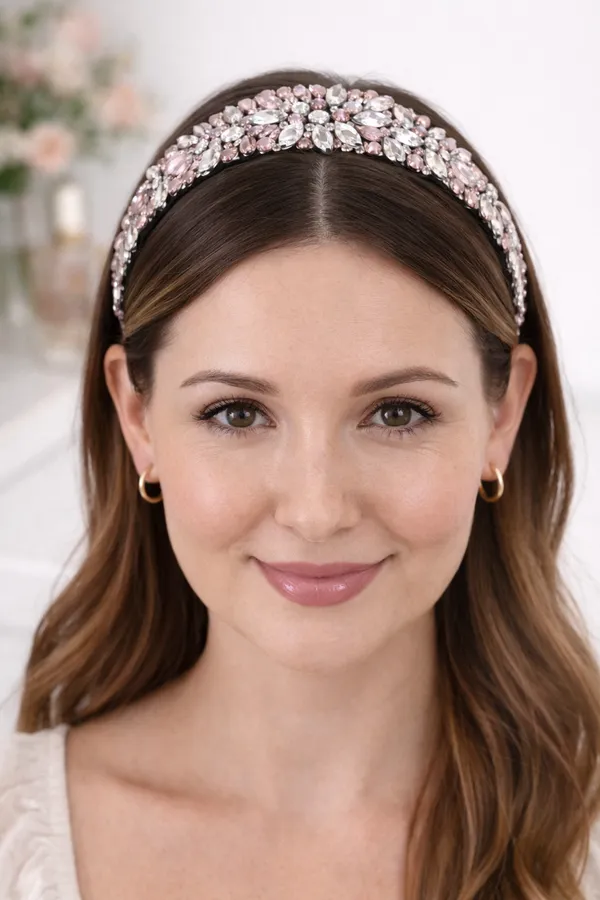 Embellished_Pink_Rhinestone_Wedding_accessories_hair_band