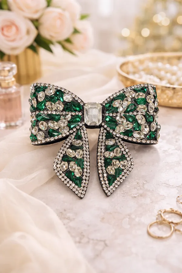 Emerald_Green_Studded_Crystal_Rhinestone_Hair_Bow_For_Special_Occasions_