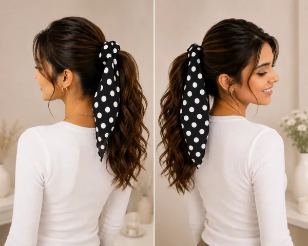 Fancy_Casual_Wear_Polka_Dot_Scarf_Hair_Scrunchies_For_Girls_&_Women__Pack_of_3_Pcs_(Yellow,_Blue,_Black)